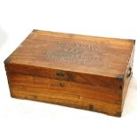 T.E. SHAW 'LAWRENCE OF ARABIA'. A LARGE EARLY 20TH CENTURY OAK TRUNK, with metal corners and side