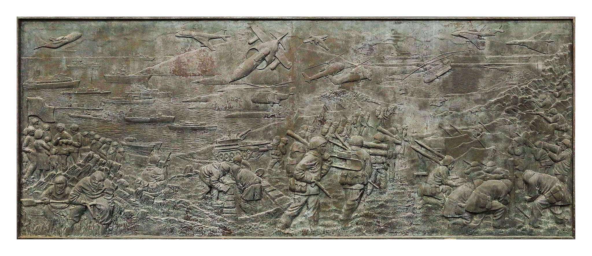 FAITH WINTER, MBE, F.R.B.S. (1928-2017). A bronze bas - relief mural plaque depicting a variety of