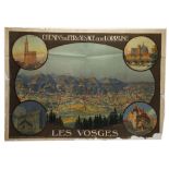 A CIRCA 1930s 'LES VOSGES', 'Chemius de Fer D'Alsace et de Lorraine' travel poster, produced by