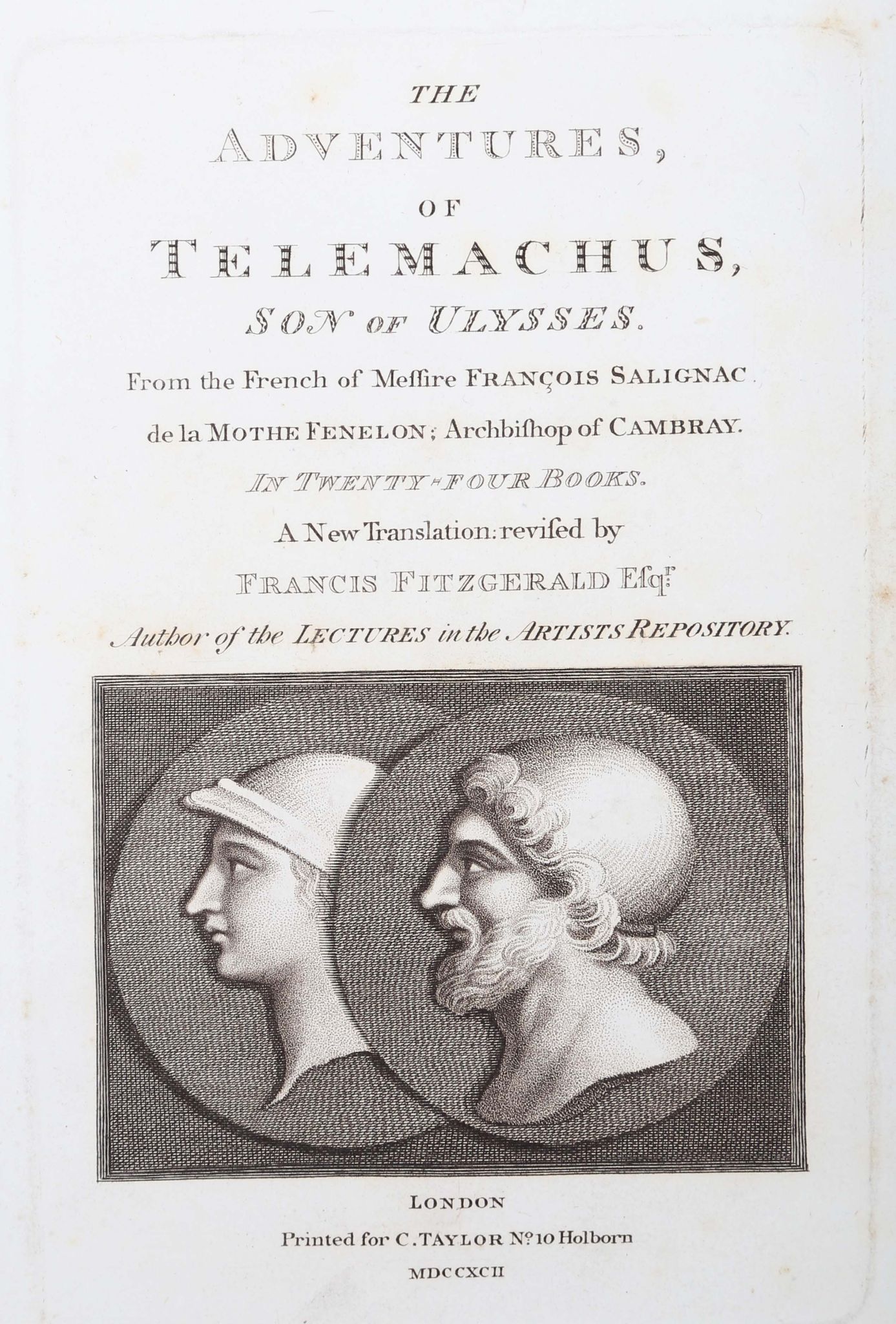 FITZGERALD, Francis (translator). The Adventures of Telemachus, Son of Ulysses. London, C. Taylor, - Image 2 of 3