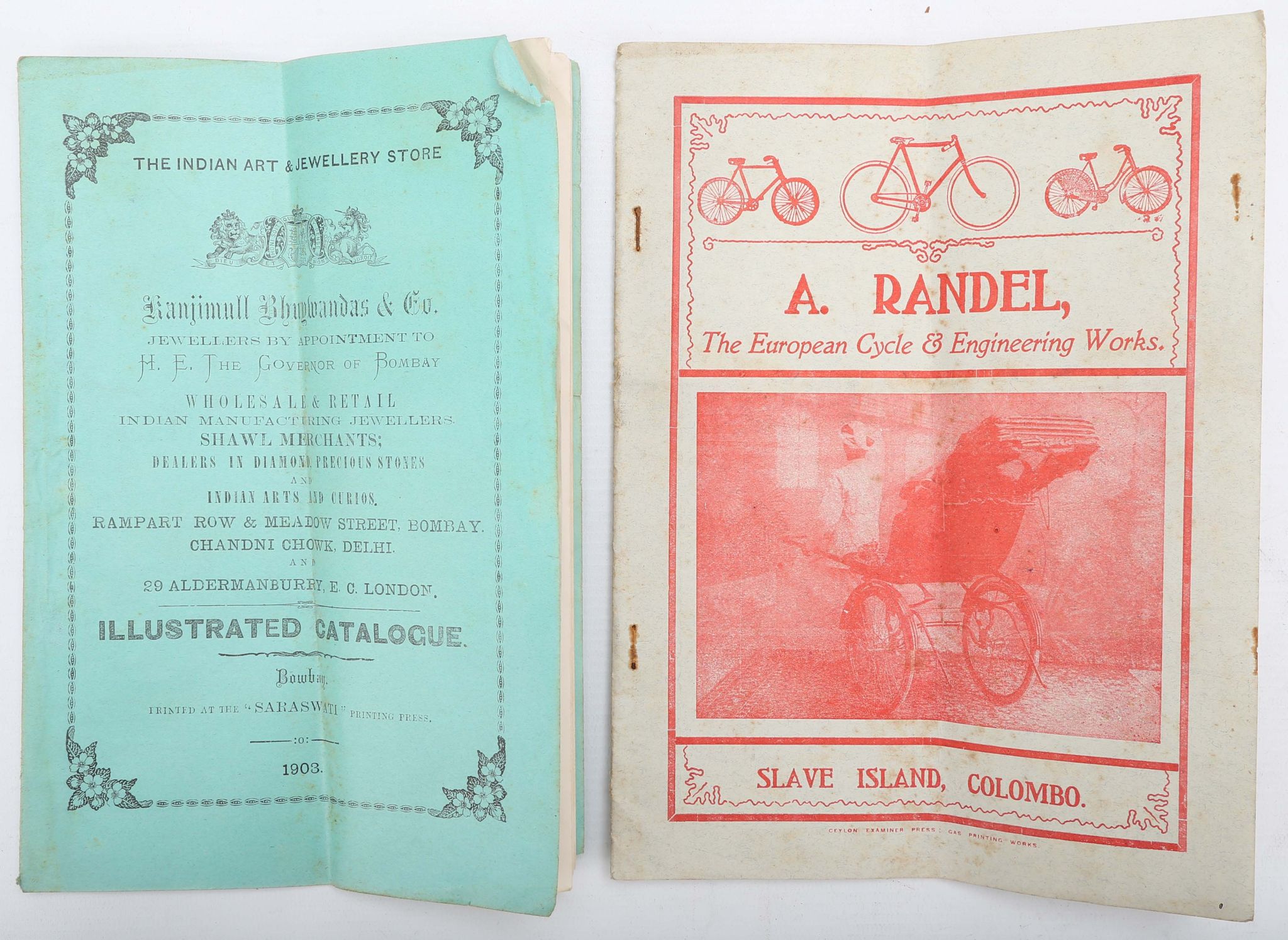 MISCELLANY. Two illustrated catalogues, one from A. Randel, The European Cycle & Engineering Works.