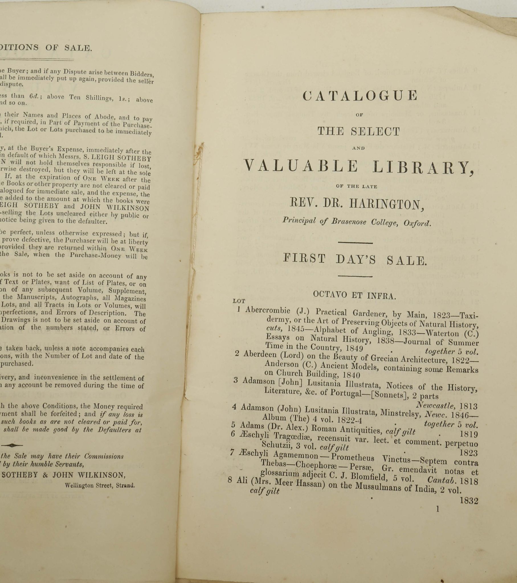 PAMPHLET - Catalogue of the Valuable and Select Library, of the late Rev. Dr. Harington...which will - Image 2 of 2