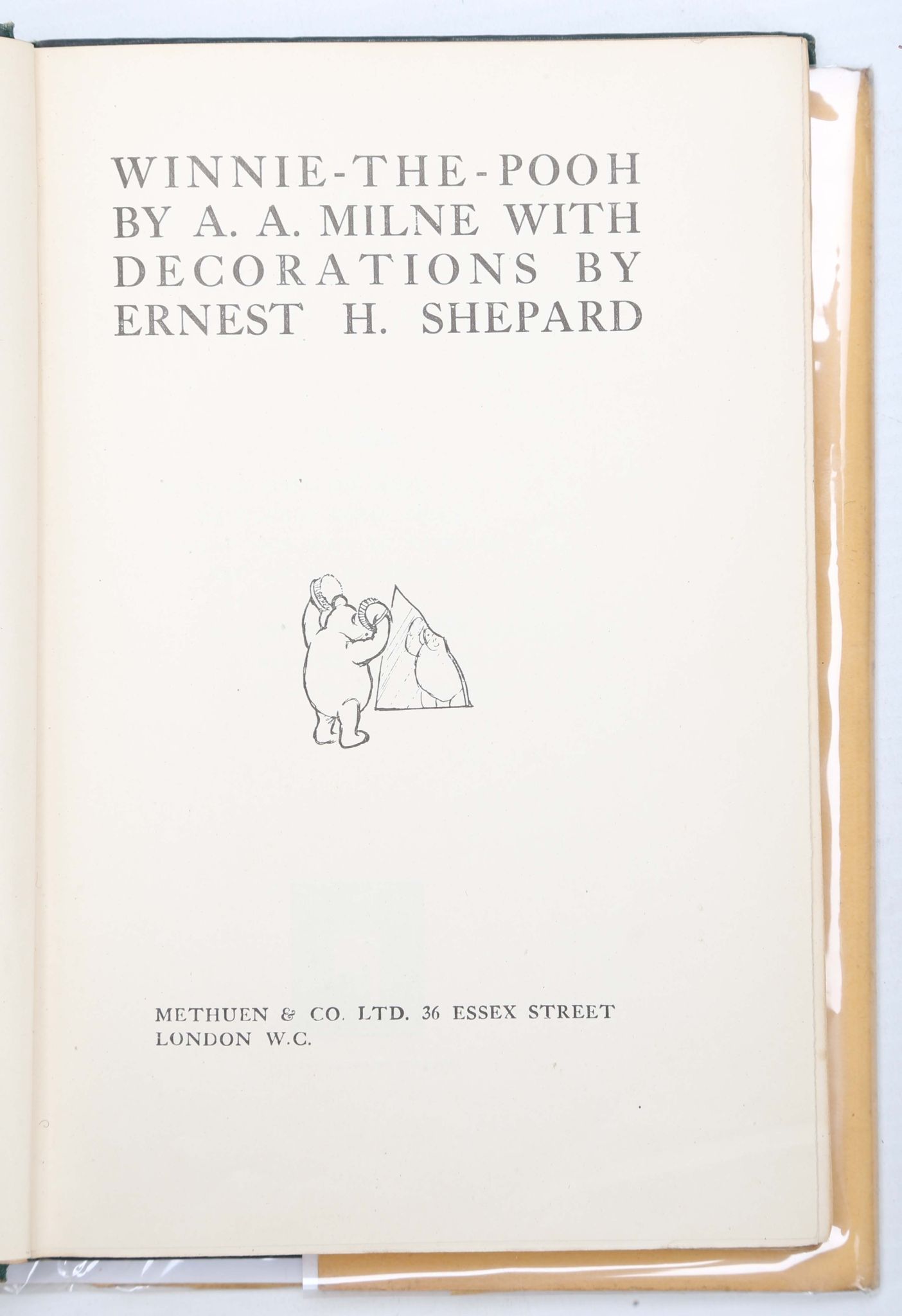 MILNE, A. A. (1882-1956). Winnie The Pooh. London: Methuen & Co., 1926. 8vo. Illustrations by E. - Image 3 of 5