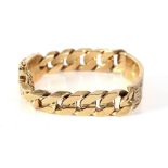 A 9ct gold ID curb link bracelet 88.7g.