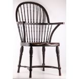 A mahogany Windsor chair by William Birch, High Wycombe, c.1890, the hoop back with fine turned