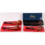 A Charatan, Parker Flame Grain walnut pipe, with cloth cover and case, (unused), also two BBB walnut