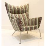 A CH447 WING CHAIR, DESIGNED BY HANS WEGNER, MANUFACTURED BY CARL HANSEN & SON, DENMARK, in Paul