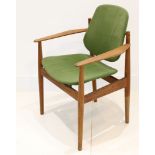 A 1960s DANISH TEAK FRANCE AND SONS CHAIR (64.5cm wide x 87cm high).