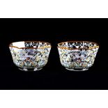 A FINE PAIR OF EARLY 20TH CENTURY VENETIAN STYLE ENAMELLED GLASS BOWLS, ATTRIBUTED TO KOLOMAN MOSER,