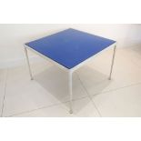 A 1960s COFFEE TABLE, designed by Richard Shultz, manufactured by Knoll International, with blue