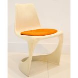 A 1960s MOULDED PLASTIC CHAIR, designed by Steen Oostergaard (52.5cm wide x 75cm high).