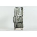 A 1960s WHITEFRIARS DRUNKEN BRICKLAYER PEWTER GLASS VASE, designed by Groffrey Baxter, (21.5 cm