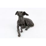A MID 20TH CENTURY BRONZE SCULPTURE IN THE FORM OF A DOG, indistinctly signed, numbered 2/12, (36 cm