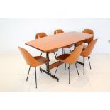 A SET OF SIX ITALIAN 1950s TEAK MEDEA DINING CHAIRS, MANUFACTURED BY VITTORIO NOBILI, together
