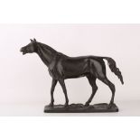 A BRONZE SCULPTURE IN THE FORM OF A HORSE, circa 1930, (38cm wide x 27 cm high)