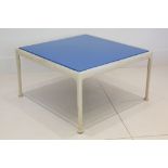 A 1960s DINING TABLE, designed by Richard Shultz, manufactured by Knoll International, with blue