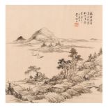 DAI XI   (1801 – 1860) Mountainous Scenes ink on paper, framed signed CHUNSHI and with two seals