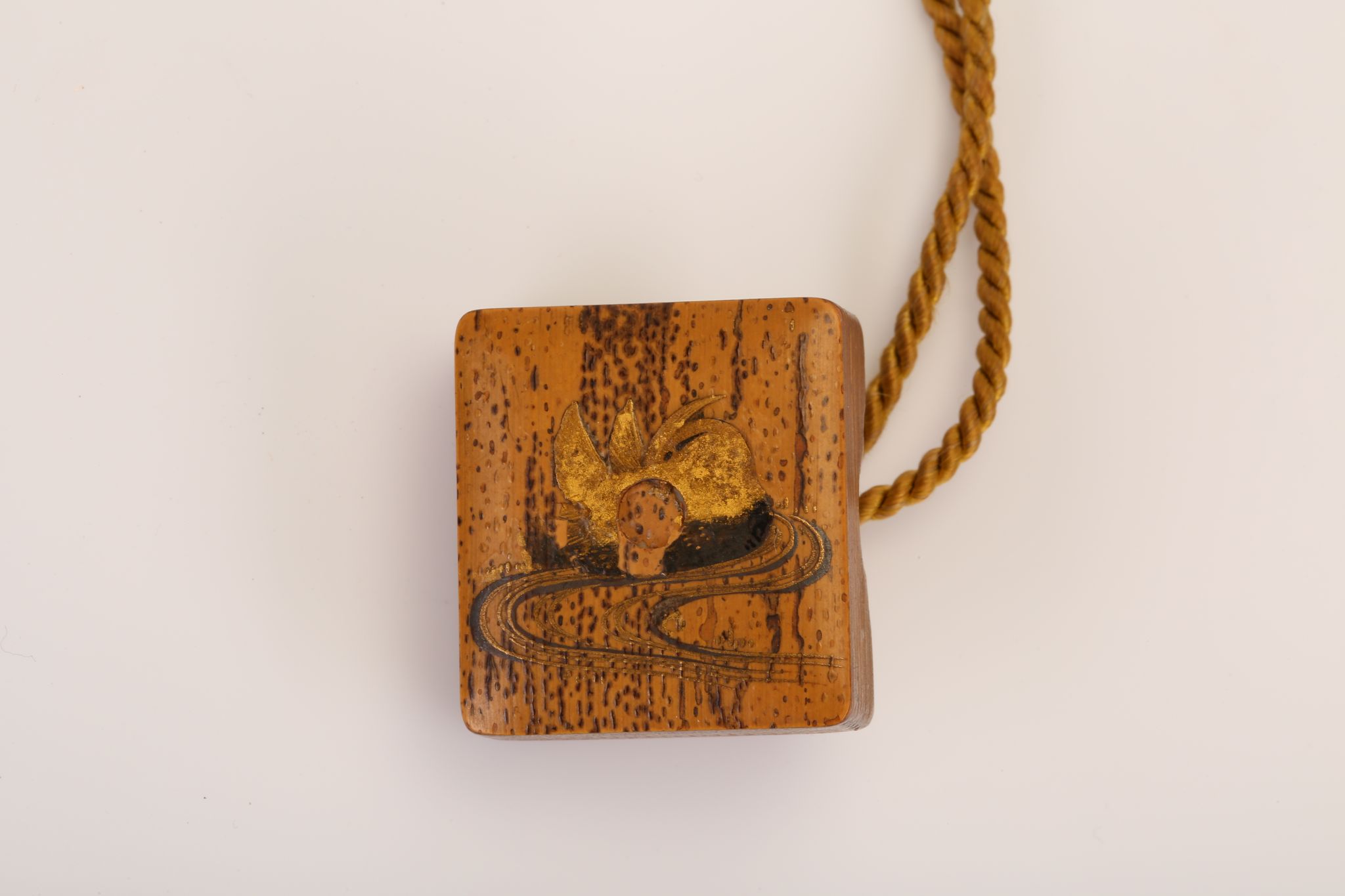 A RARE JAPANESE LACQUER BAMBOO INRO.19th Century.Decorated in gold and ...