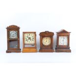 A SMALL LATE 19TH CENTURY FRENCH MANTEL CLOCK SIGNED 'FRASER PARIS', TOGETHER WITH THREE FURTHER