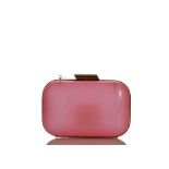 Jimmy Choo bright pink resin clutch bag, gilt metal hardware, 17cm wide, 12cm high (chain broken but