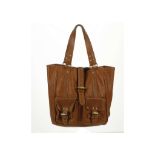 Mulberry Roxanne Tote bag, brown oak leather with brass hardware, 31cm wide, 32cm high, with dust