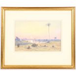 Frederick Goodall 1822-1904 R.A., 'Sunset on the Nile', watercolour, monogrammed, 'F.G' lower right,