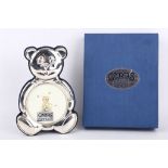 A Carr of Sheffield novelty hallmarked silver baby's photograph frame in the shape of a Teddy