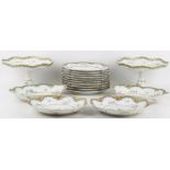 An early 20th Century Haviland & Co Limoges porcelain, 15 piece dessert service.