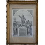 A German print of 'The Sermon on the Mount', mounted, glazed and framed, together with two frames (