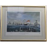 After Leslie Wilcox. 'The Spithead Fleet Review'. A silver jubilee limited edition lithograph
