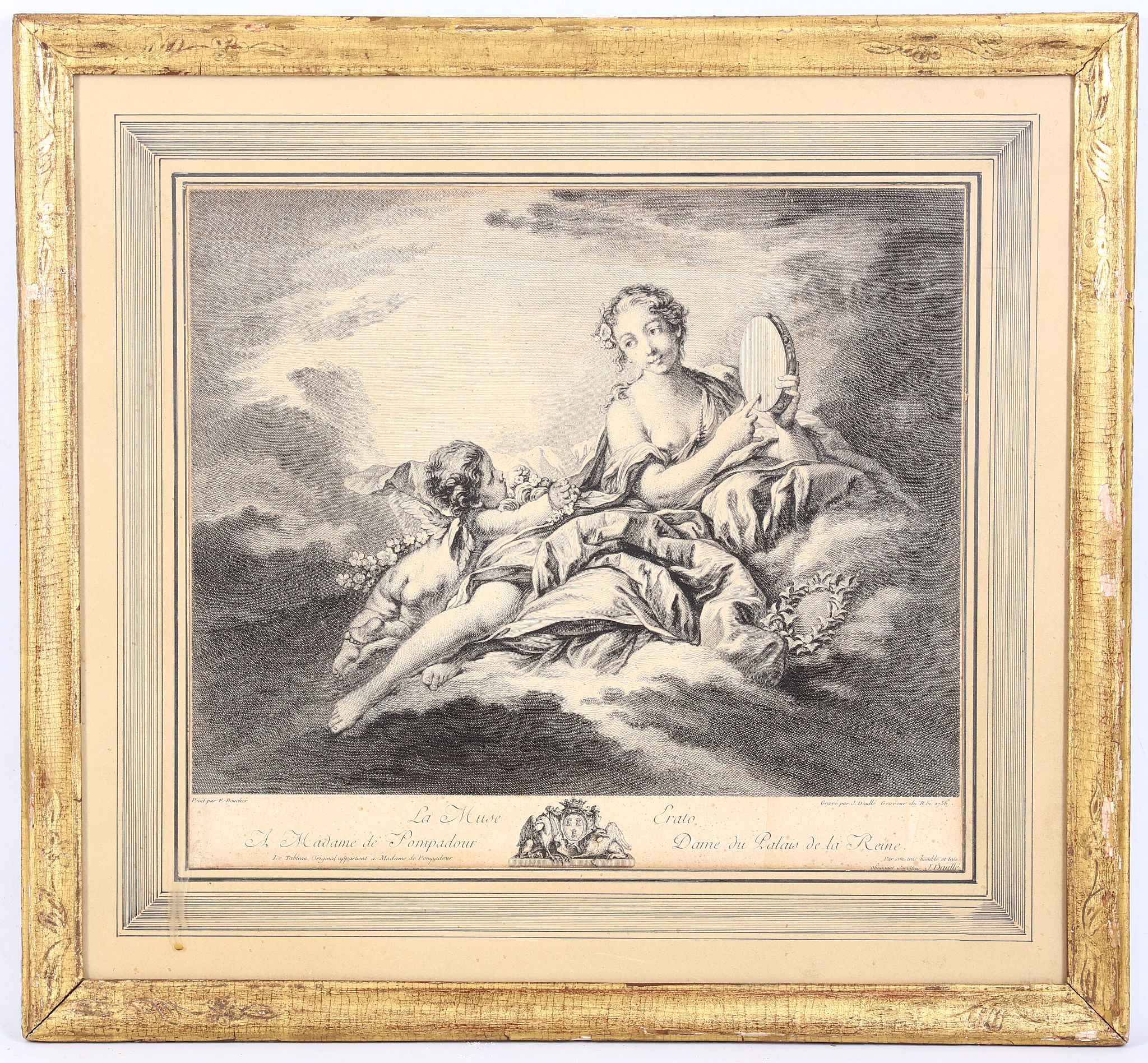 After Francois Boucher 1703-1770. 'La Muse Clio' and 'La Muse Erato'. A pair of mid 18th Century - Image 3 of 4