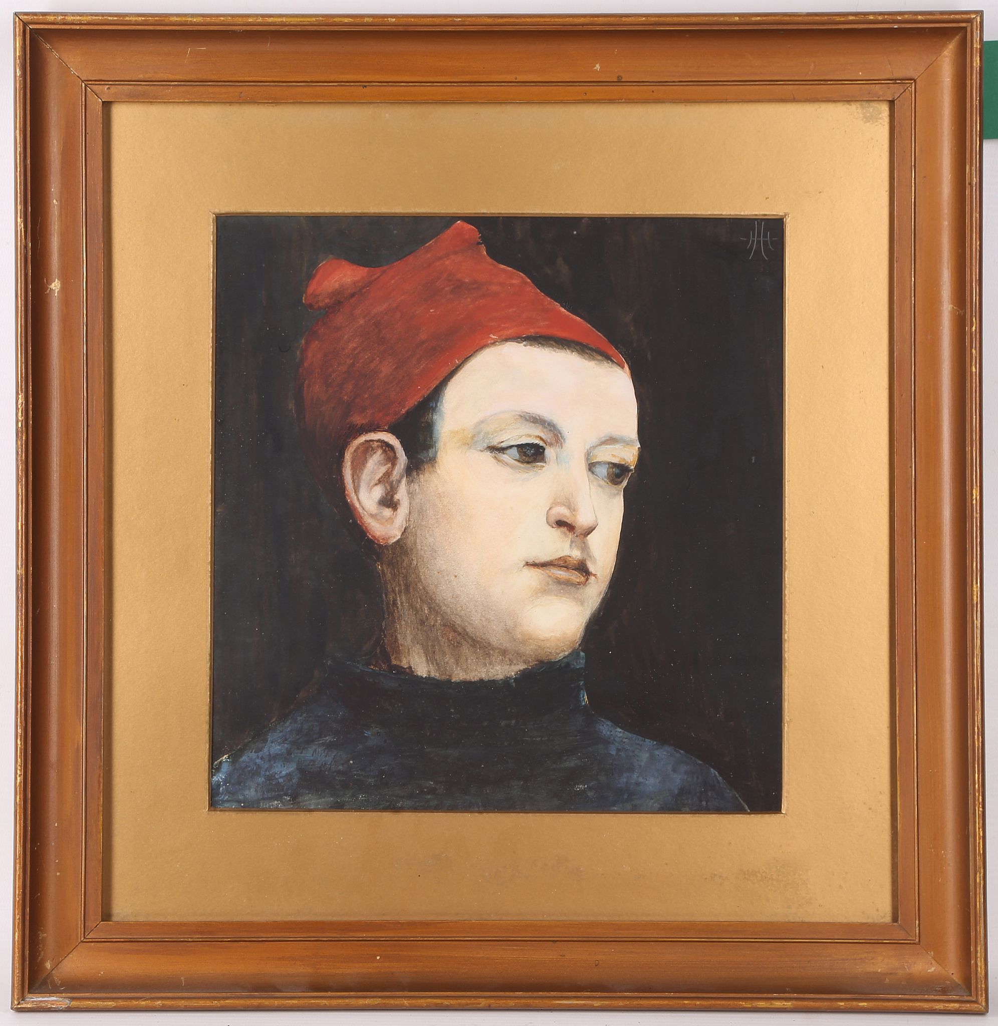 Early 20th Century, Portrait of a Venetian boy in a red cap, watercolour and bodycolour, mounted &