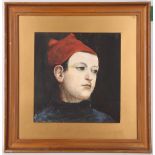 Early 20th Century, Portrait of a Venetian boy in a red cap, watercolour and bodycolour, mounted &