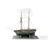 A model of a two masted sailing ship, 120cm long.