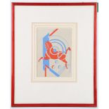 Early to mid 20th Century Russian school. Pochoir print of an idealised horse. Mounted and framed.