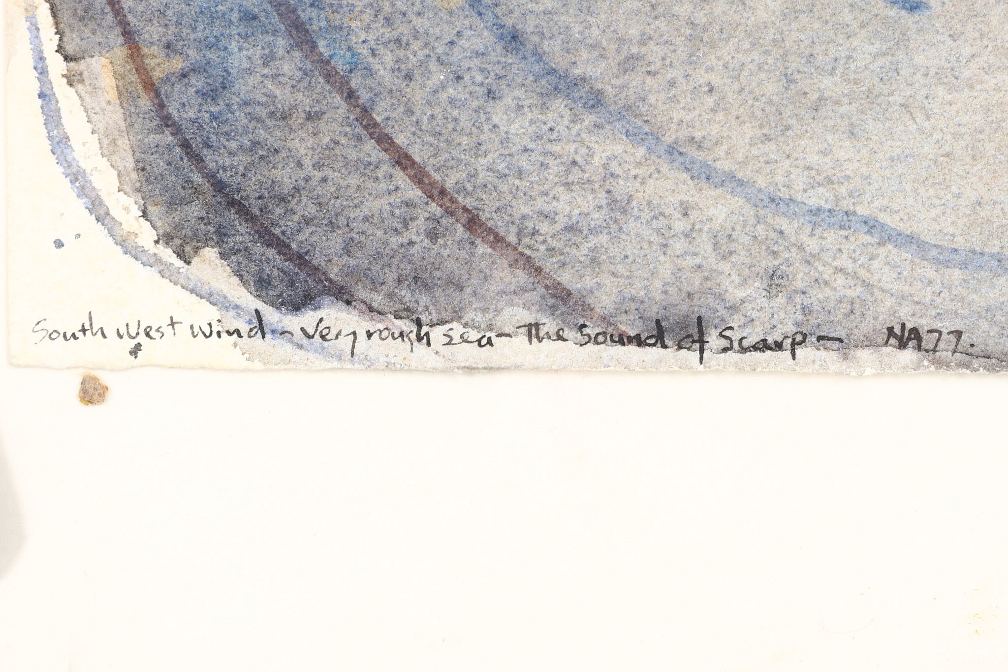 Norman Edward Albert Adams R.A. 1927-2005. 'The Sound of Scarp', 1977. Watercolour and pencil - Image 2 of 3