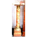 A pair of late 19th / early 20th Century Italian marble columns of neo-classical design, having