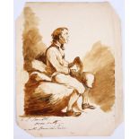 Charles Loraine Smith (1751-1835). 'With Spanish Juice'. Pen and ink with wash, portrait of a