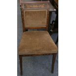 A set of six 19th Century Dutch mahogany and marquetry dining chairs, on turned legs (6).