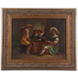 Circa early 19th / late 18th /century Spanish school. 'Tavern Games Players'. Interior scene with