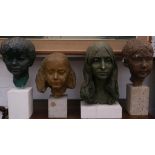 After Sydney Harpley (1927/1992), four plaster busts.