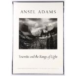 Ansel Adams, Yosemite and the Range of Light, advertising poster (92 x 65cm incl. frame).