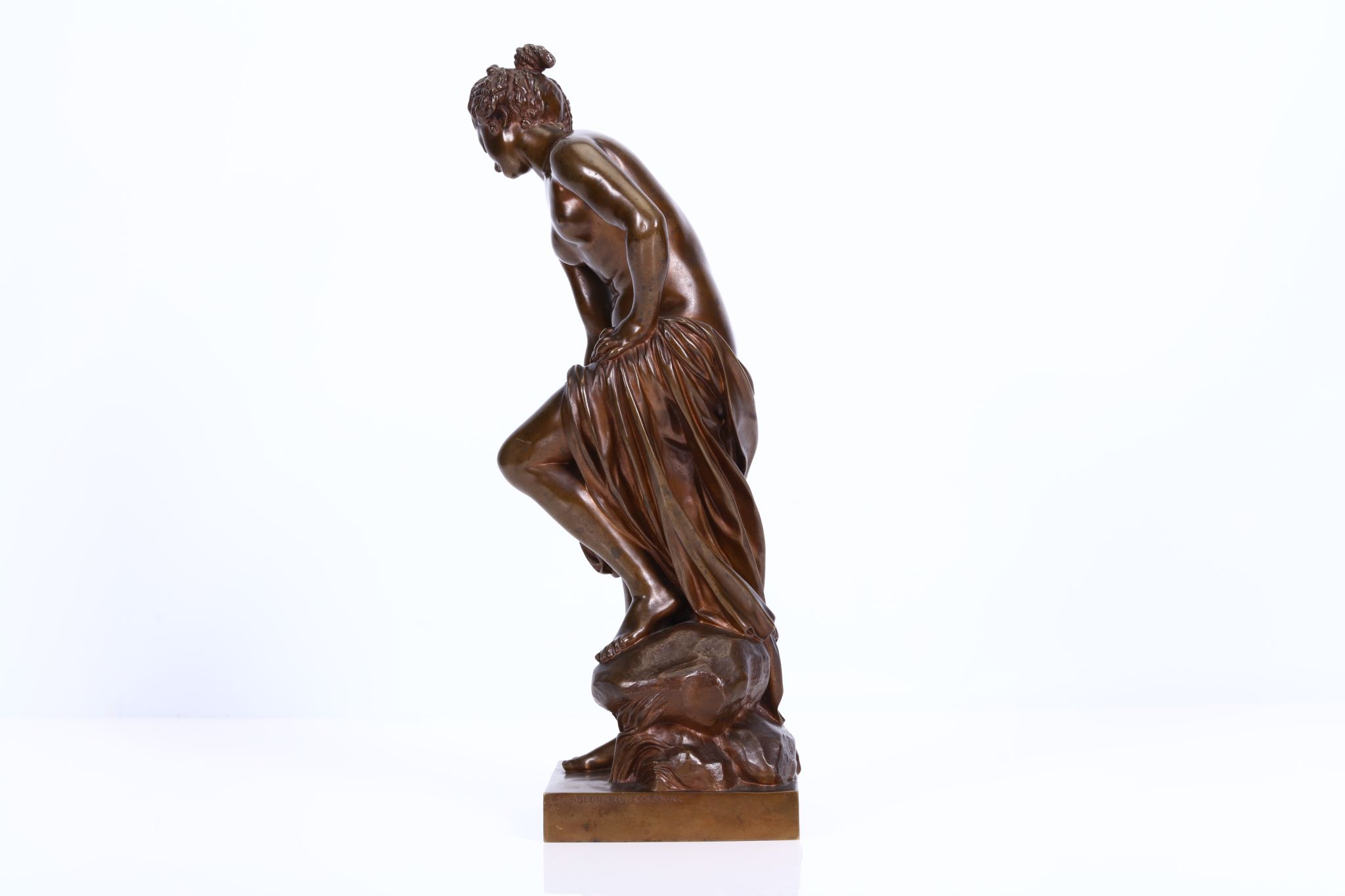 AFTER CHRISTOPHE GABRIEL ALLEGRAIN (FRENCH, 1710-1795): A LATE 19TH CENTURY FRENCH BRONZE FIGURE - Image 2 of 8
