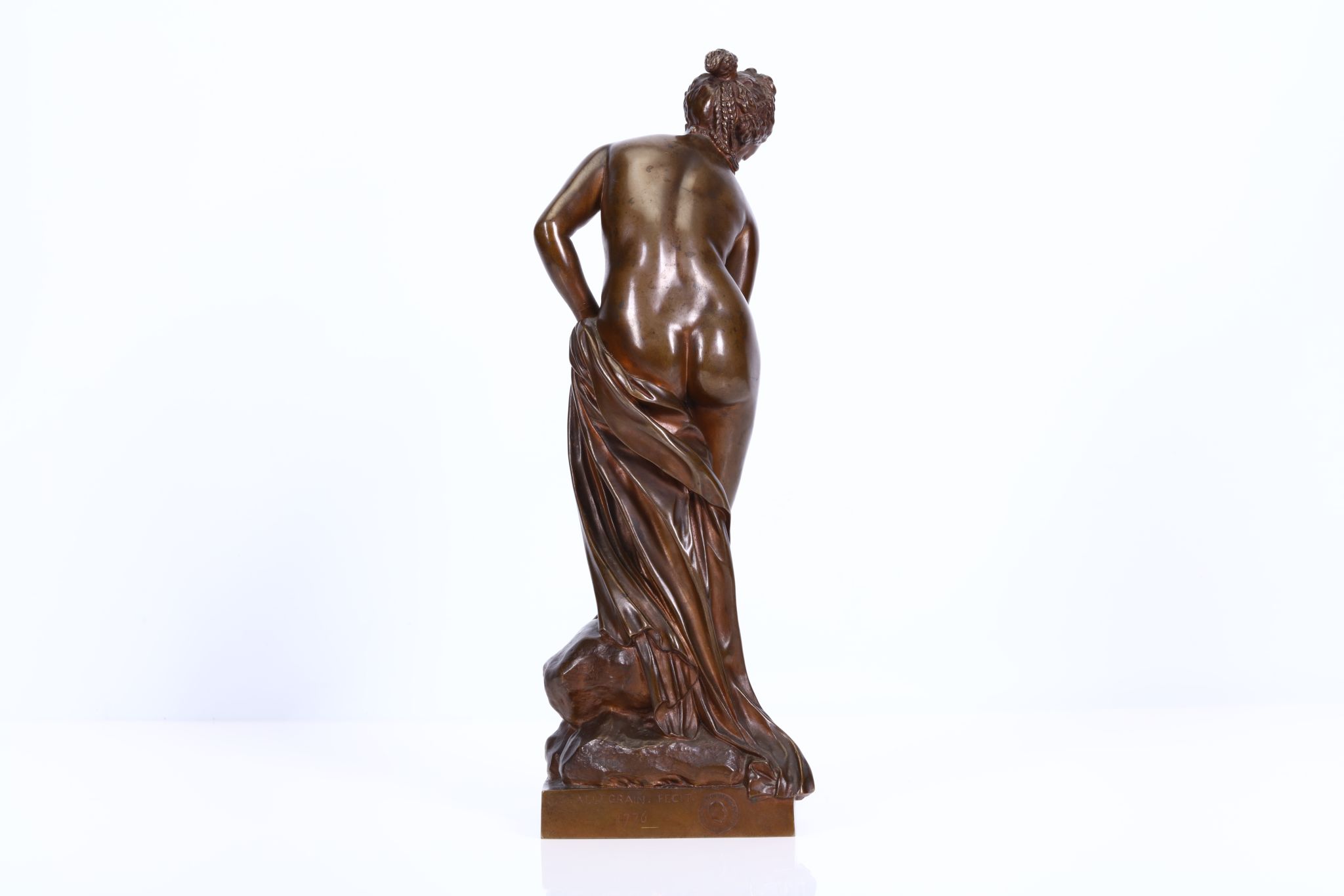 AFTER CHRISTOPHE GABRIEL ALLEGRAIN (FRENCH, 1710-1795): A LATE 19TH CENTURY FRENCH BRONZE FIGURE - Image 3 of 8