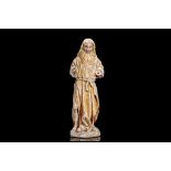 A NORTHERN FRENCH GOTHIC STYLE POLYCHROME GYPSUM FIGURE OF SAINT JOHN THE BAPTIST  POSSIBLY 15TH
