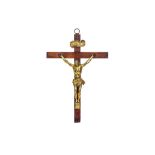 AN ITALIAN 18TH CENTURY GILT BRONZE CORPUS CHRISTI / CRUCIFIX the figure of Christ wearing a