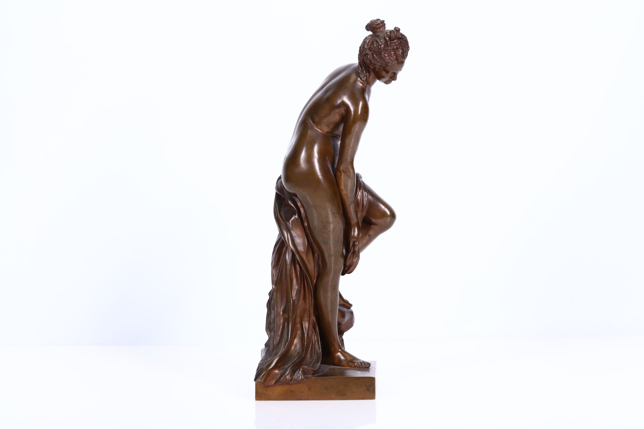 AFTER CHRISTOPHE GABRIEL ALLEGRAIN (FRENCH, 1710-1795): A LATE 19TH CENTURY FRENCH BRONZE FIGURE - Image 4 of 8