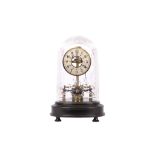 A SECOND QUARTER 20TH CENTURY BULLE ELECTRIC SKELETON CLOCK OF LONG DURATION the brass frame