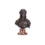 AFTER LOUIS-SIMON BOIZOT (FRENCH, 1743-1809): AN 18TH CENTURY BRONZE BUST OF IPHIGENIA  wearing a