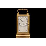 A MID 19TH CENTURY ENGRAVED GILT BRASS CARRIAGE CLOCK THE DIAL SIGNED 'BOURDIN HGR DU ROI' the